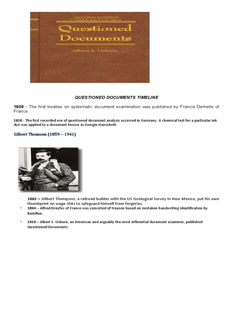 History of Questioned Document Examination | PDF | Pen | Ink