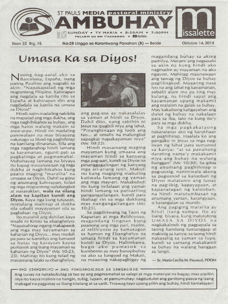 Sambuhay Missalette PDF