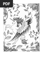 Mindfulness Colouring PDF Page Unicorn