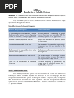 Unit - 1 Introduction To Embedded Systems