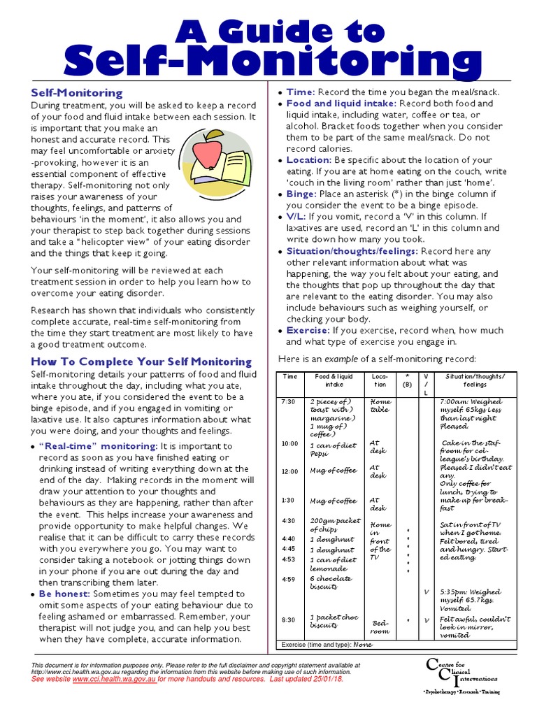 A Guide To Monitoring | PDF | Eating Disorder | Eating