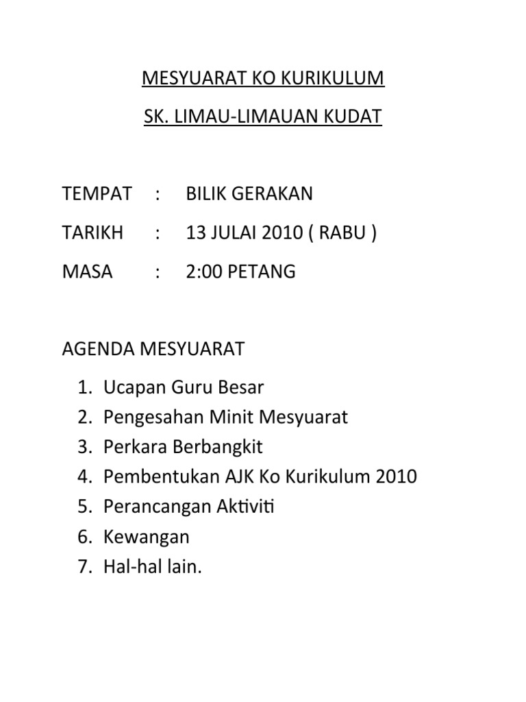 Agenda Mesyuarat Pdf