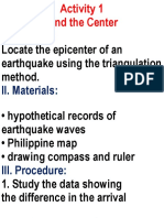 I.Objective:: Locate The Epicenter of An Earthquake Using The Triangulation Method