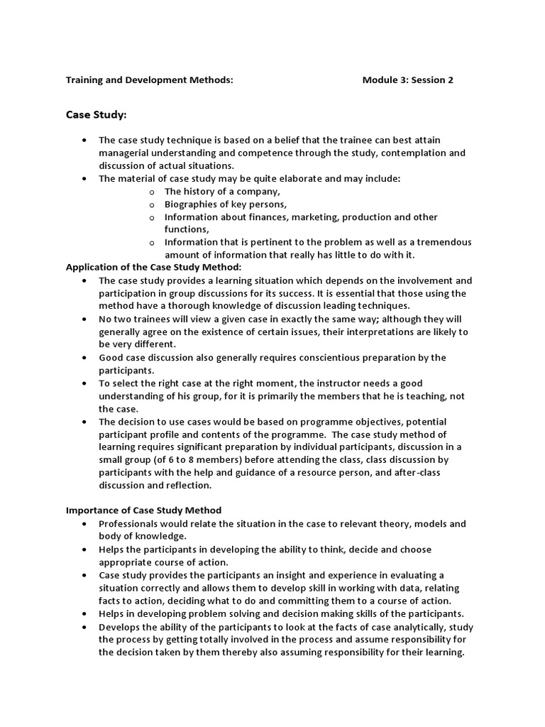 Case Study and In-Basket Training Methods | PDF | Competence (Human ...