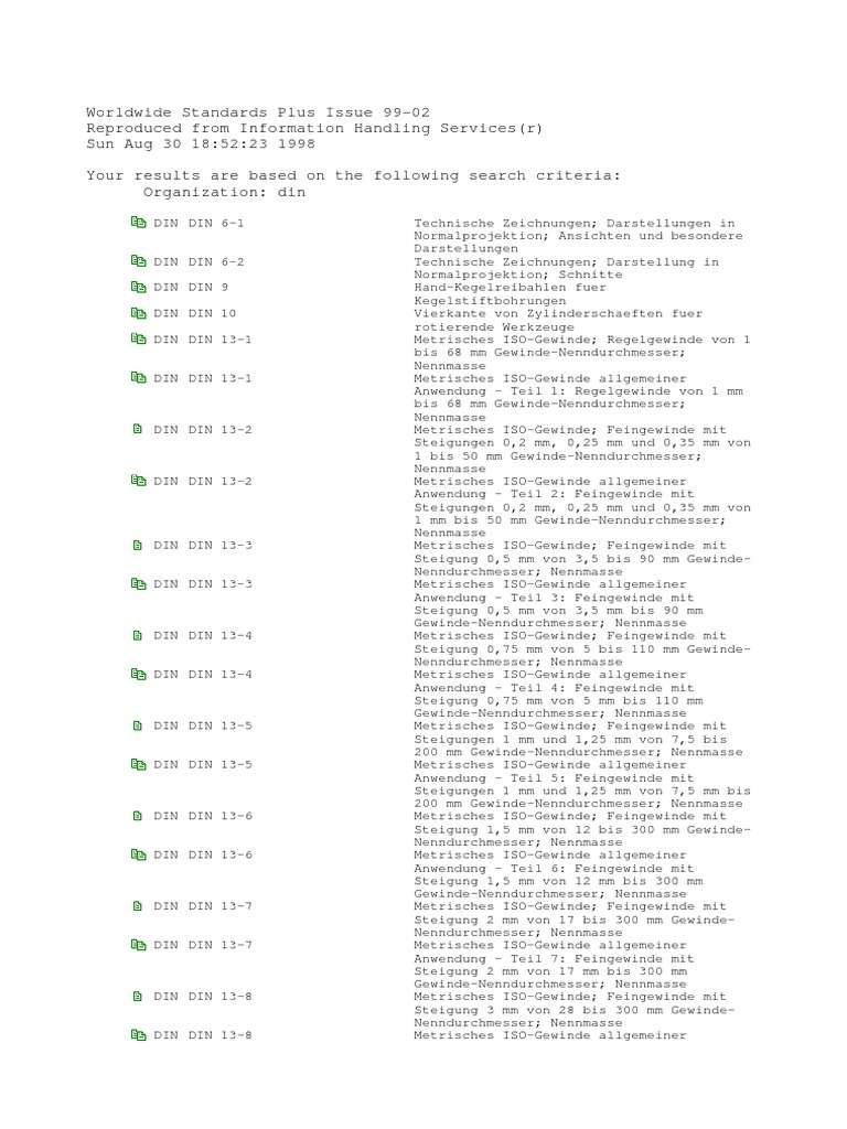 LIST of DIN | PDF