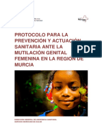 Protocolo para La Prevención y Actuación Sanitaria Ante La Mutilación Genital Femenina en La Región de Murcia