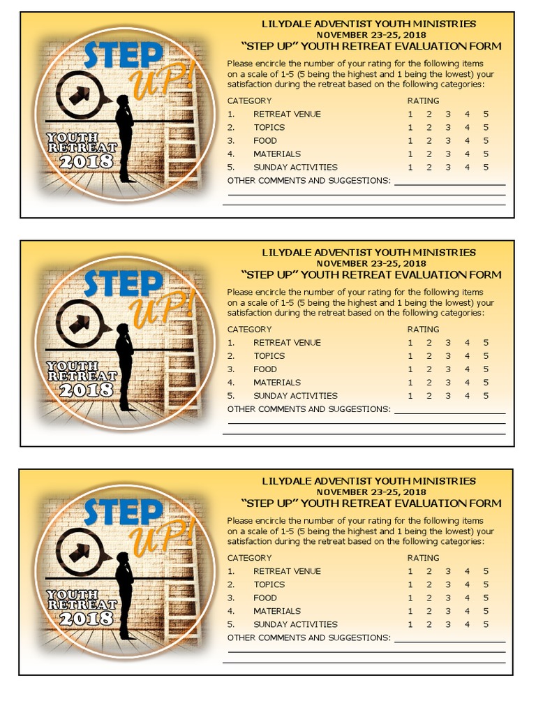 YSR18 - Step Up - Retreat Evaluation | PDF | Career & Growth