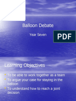 Balloon Debate: Year Seven