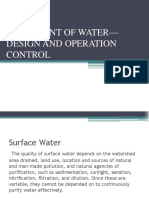 Treatment of Water - Design and Operation Control