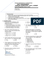 Soal UTS Matematika Kelas 8 Semester 2