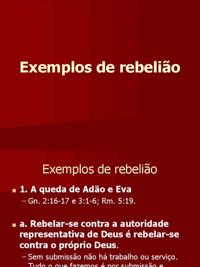 Exemplos de Rebelião na Bíblia | PDF | Aarão | Adão e Eva