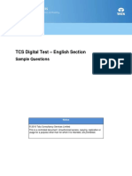 TCS Digital - Sample Questions For English