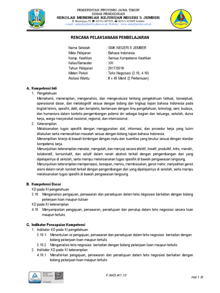 RPP KD 3.10 - 4.10 | PDF | Karier & Perkembangan | Seni & Disiplin Bahasa