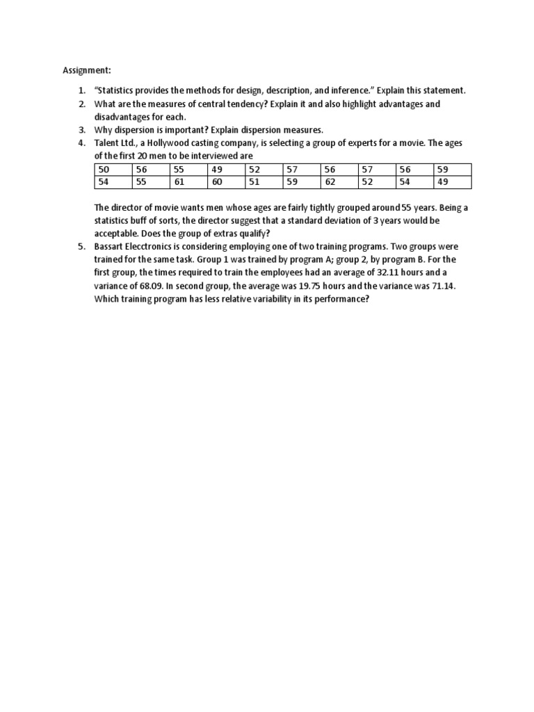 Understanding Statistics: Central Tendency & Dispersion | PDF
