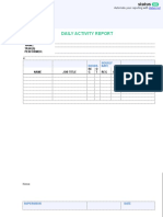 Daily Activity Report Template 2