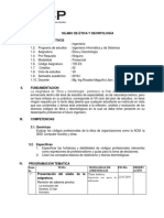 Silabo de Ética Y Deontología I. Datos Informativos: Clase Teórica