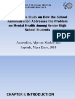 A Qualitative Study On How The School Administration Addresses The Problem On Mental Health Among Senior High School Students