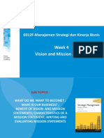 Vision, Mission and Strategic Management Analysis