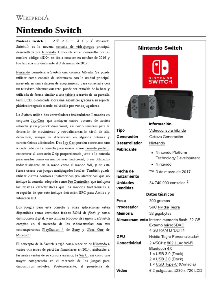Nintendo Switch PDF | PDF | Nintendo | Juegos de consolas