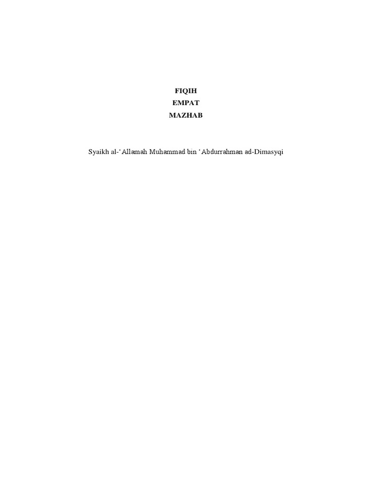 Fiqh Imam 4 Mazhab Pdf