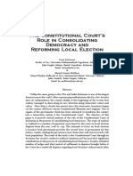 The Constitutional Court's Role in Consolidating Democracy and Reforming Local Election