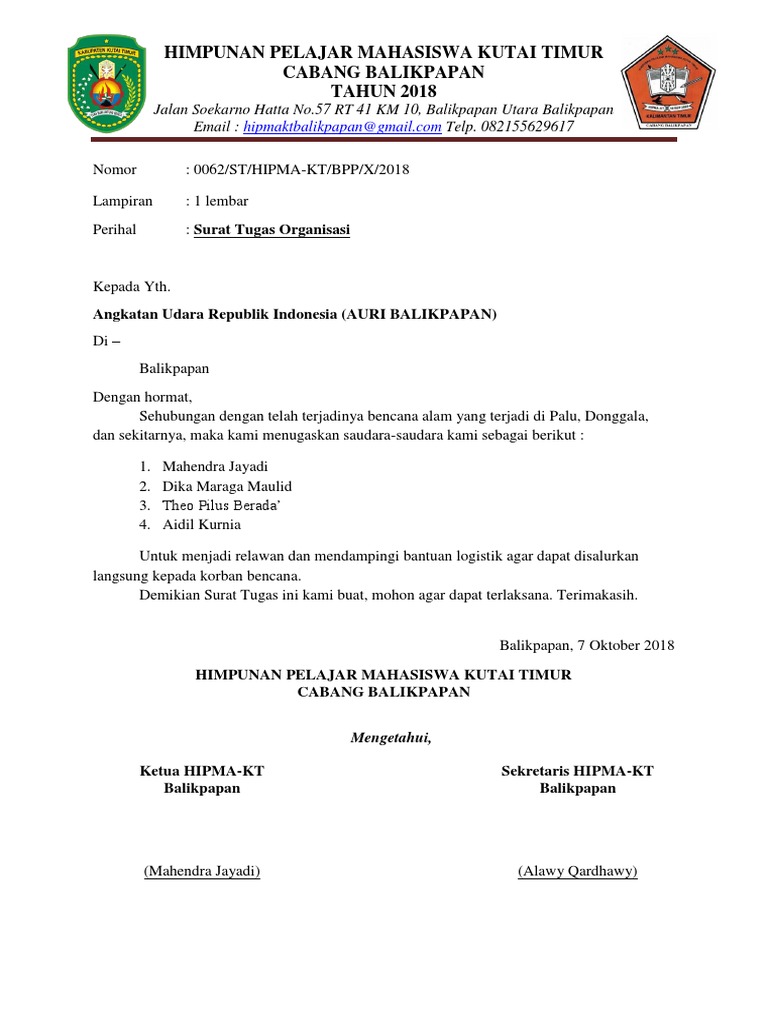 Surat Tugas Organisasi Relawan Bencana Berikut kami bagikan draft format Surat Keputusan SK Kepala Desa tentang Kelompok Kerja Relawan Pendataan Desa Tahun 2021 terkait pemutakhiran Data IDM berbasis SDGs Desa yang bisa Anda download secara gratis dalam web ini.