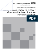 Helping Your Elbow To Recover After A Radial Head Fracture: Physiotherapy Department