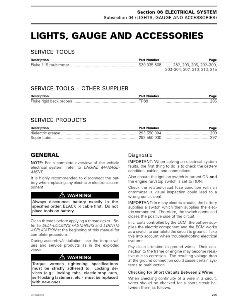 Electrical System: Lights & Gauges | PDF | Electrical Connector | Fuse  (Electrical)