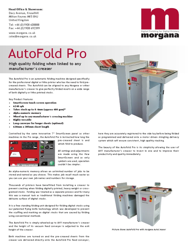 2010 Autofold Pro Data Sheet V3 08 13 Pdf Paper Manufactured Goods