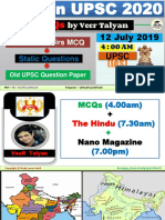 12 July 2019 MCQ for UPSC by VeeR Talyan