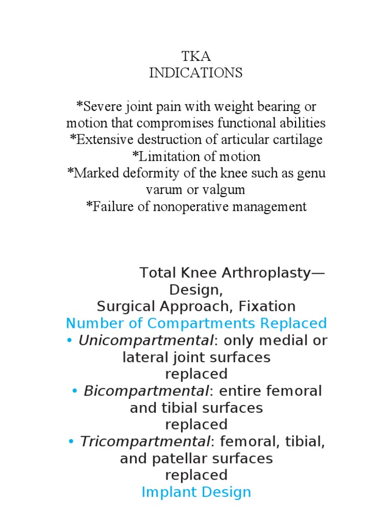 TKA Indications and Surgical Approaches | PDF | Knee | Joints