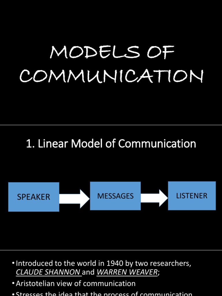 Communication Model | PDF