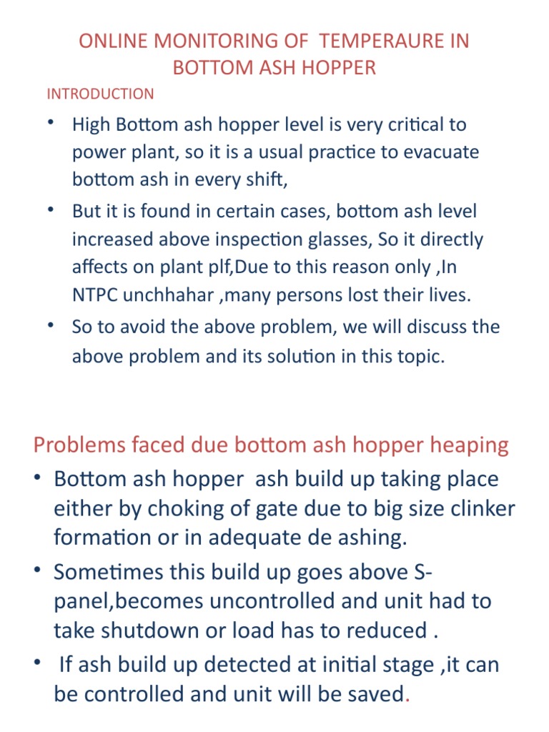Online Monitoring of Bottom Ash Hopper Temperature | PDF