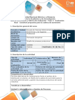 Guia de Actividades y Rubrica de Evaluación - Paso 4 - Evaluación Final - Construir Propuesta para La Cadena de Suministro