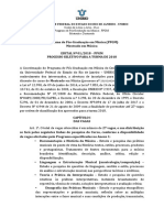 Edital de Selecao Do Mestrado 2018 PDF