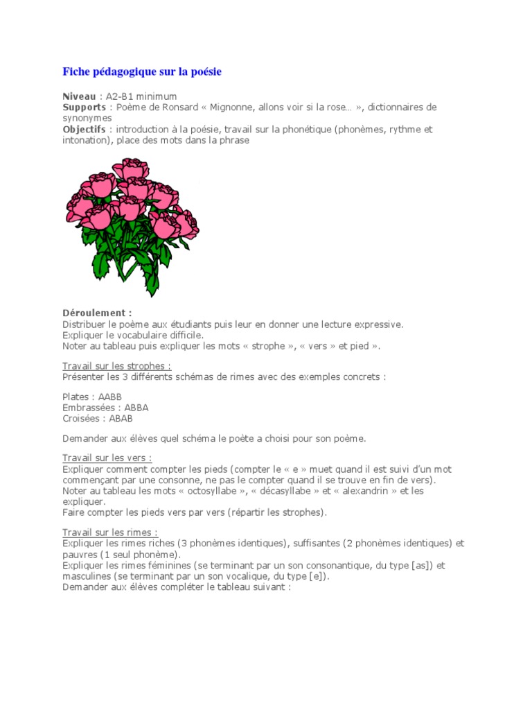 Poeme avec des rimes embrassées