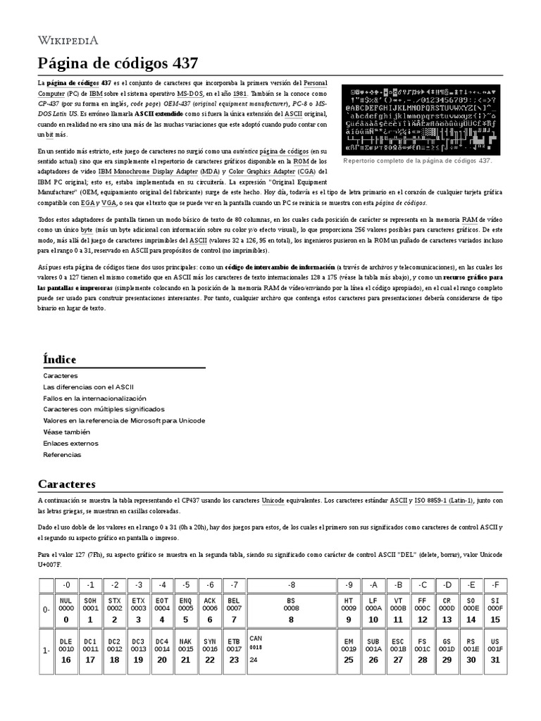 Página de Códigos 437 PDF | PDF | Codificaciones | Equipo de oficina