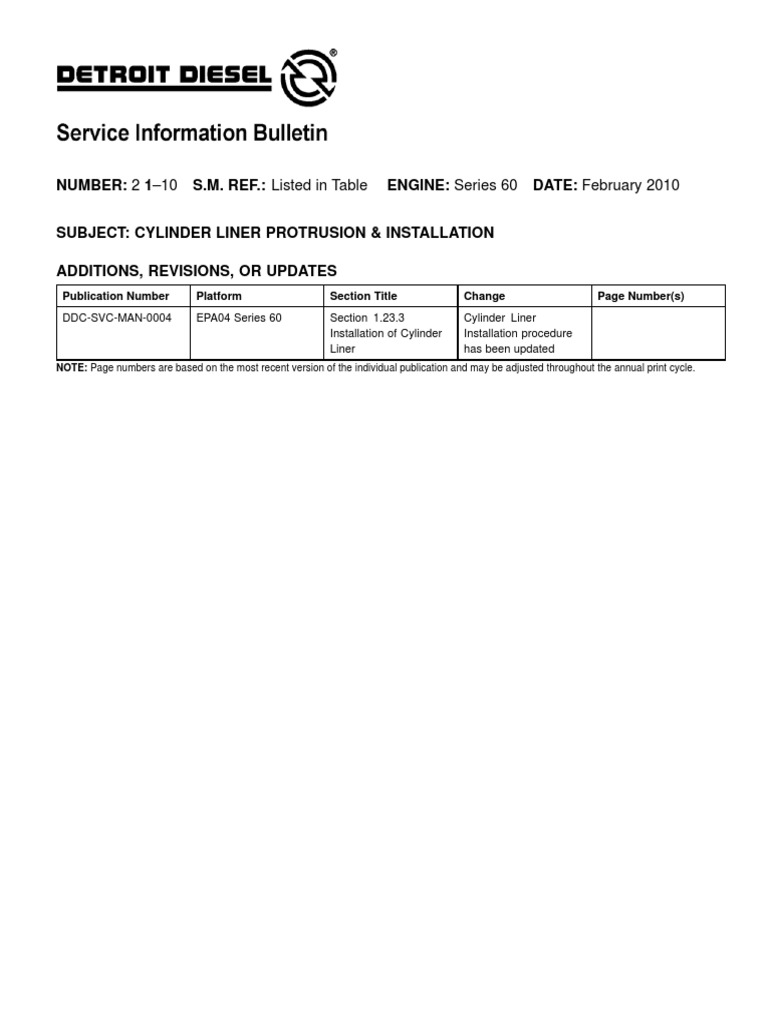 Liner Protrusion PDF Cylinder (Engine) Screw