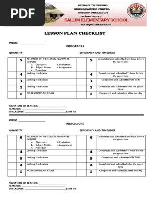 Lesson Plan Checklist