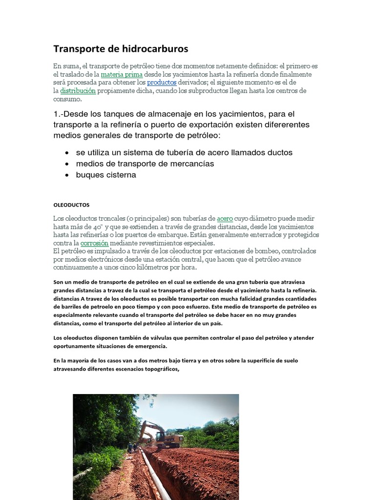 Transporte de hidrocarburos y refinerías | PDF | Petróleo | Refinería ...