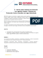 NFPA 2001 750 - Norma Sobre Sistemas de Extinción de Incendios Con Agentes Limpios Sistemas de Protección Contra Incendios Con Agua Nebulizada PDF