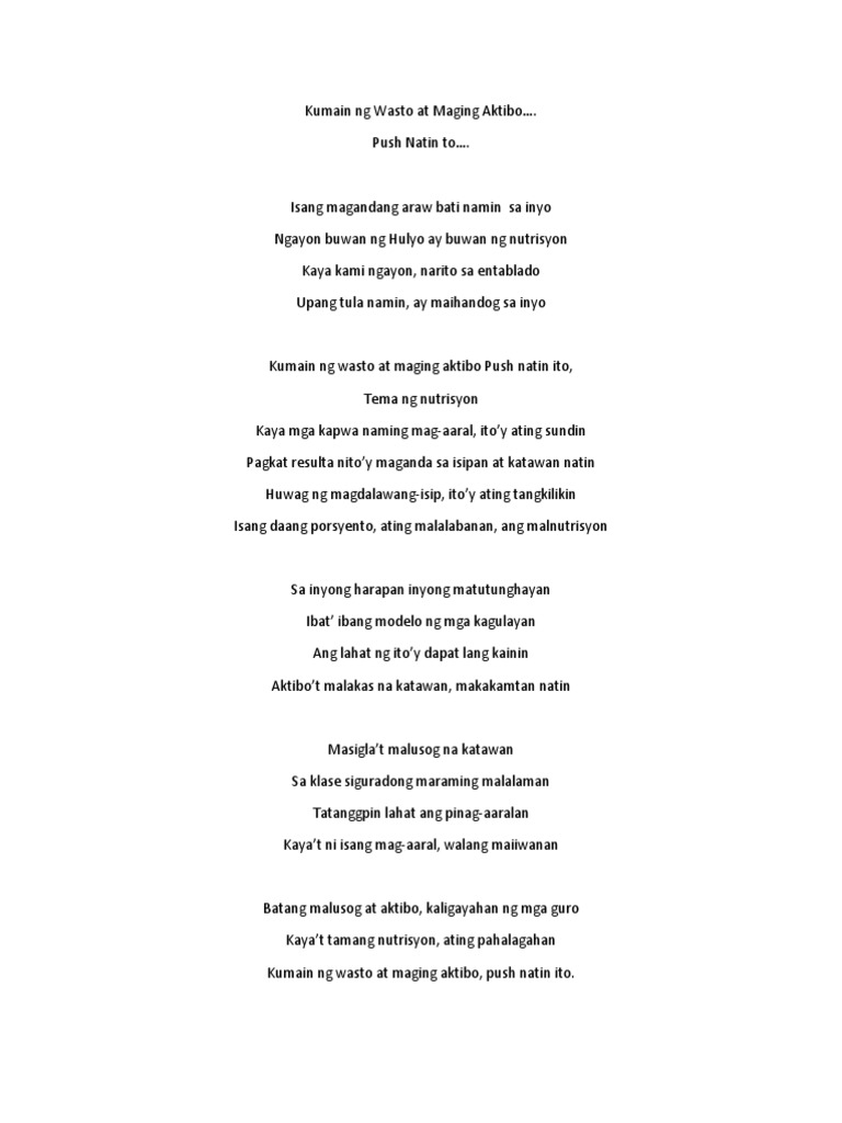 Essay about kumain ng wasto at maging aktibo english 06 image