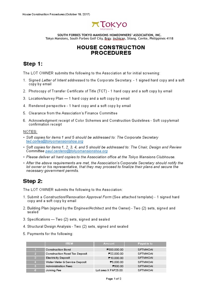 House Construction Procedures Guide | PDF | Government | Business