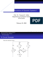 Numerical Simulation of Dynamic Systems I: Prof. Dr. Fran Cois E. Cellier Department of Computer Science ETH Zurich