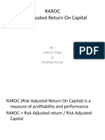 Raroc Risk Adjusted Return On Capital: By:-Inderjit Singh & Pardeep Kumar