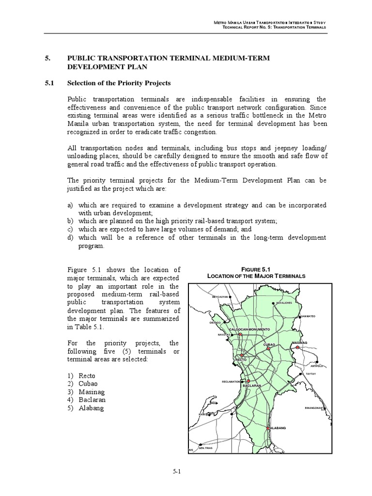 Metro Manila Terminal Development Plan | PDF | Light Rail | Transport