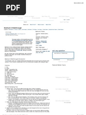 Manhunt 2 Walk Through Pdf Video Games Leisure