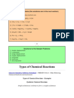 Types of Chemical Reactions: Sample Problems (The Solutions Are in The Next Section)