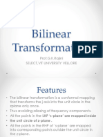 Bilinear Transformation: Prof.G.K.Rajini Select, Vit University Vellore