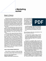 Relationship Marketing and The Consumer: Robert A. Peterson